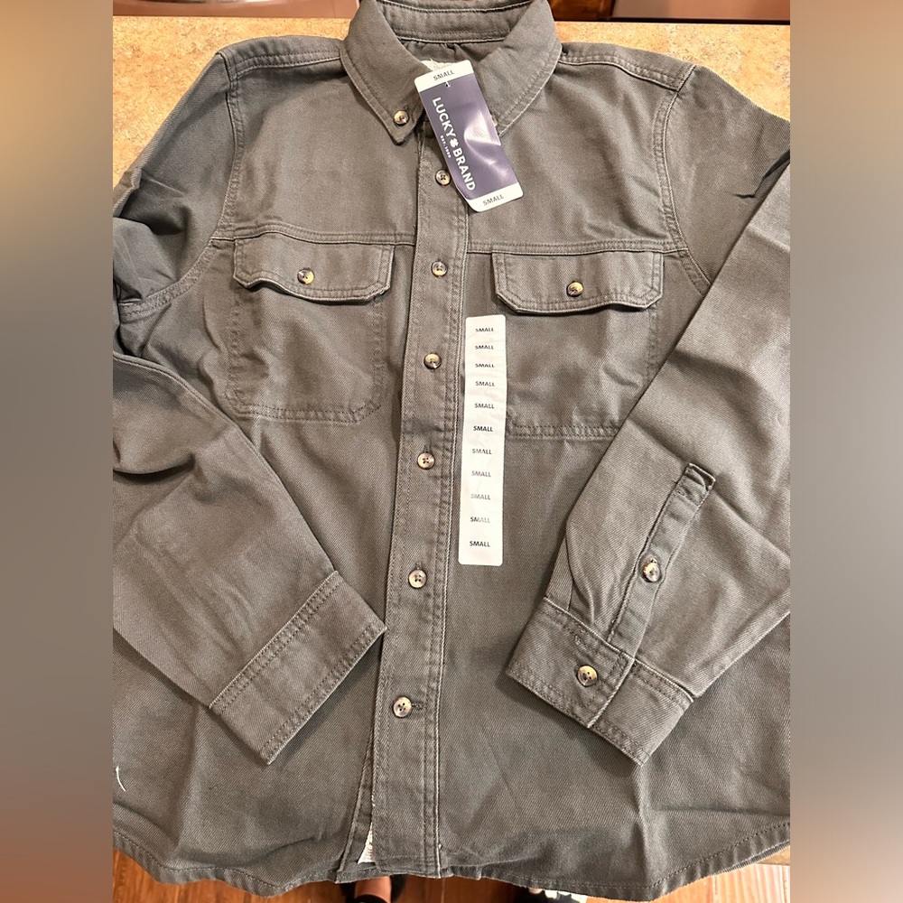 Lucky brand button-down men’s gray brand new tags